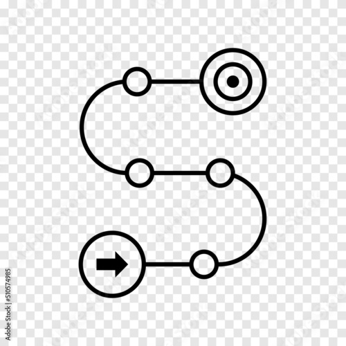 Go to goal icon. Start and finish
