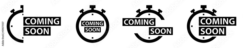 Coming soon icon. Promotion announcement icon, vector illustration Coming soon icon. Promotion announcement icon, vector illustration