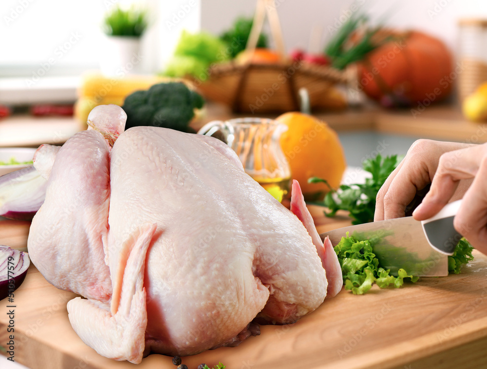 raw chicken with vegetables