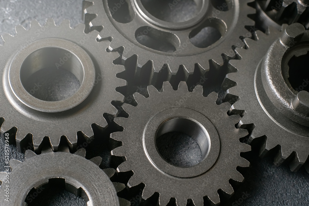 cogwheel gears mechanism. industrial machinery.