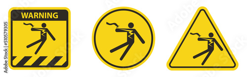 Electrical Shock Electrocution Symbol Sign Isolate On White Background,Vector Illustration EPS.10