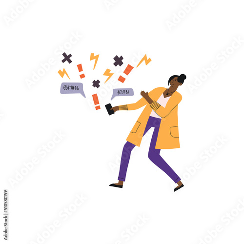 Cyber bulling vector concept.