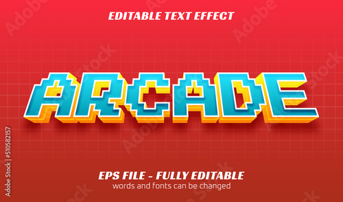 Fotografie, Obraz arcade pixel editable text style effect