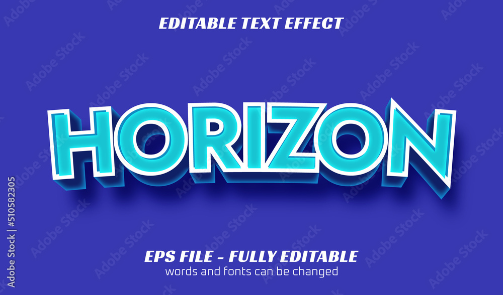 Obraz premium glowing blue horizon editable text style effect