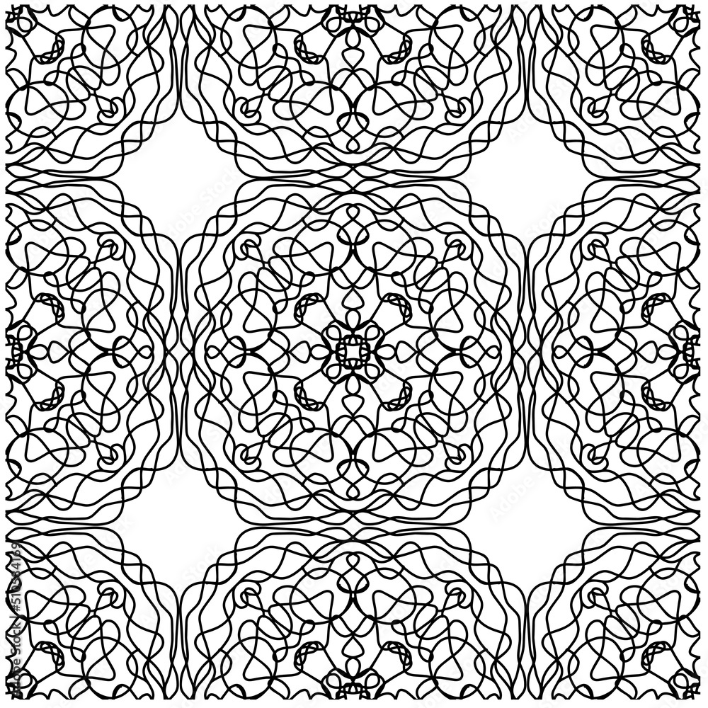 Fototapeta premium Seamless pattern abstract line art mandala 
