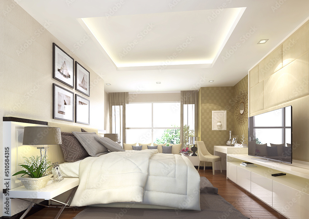 Fototapeta premium modern bedroom design interior