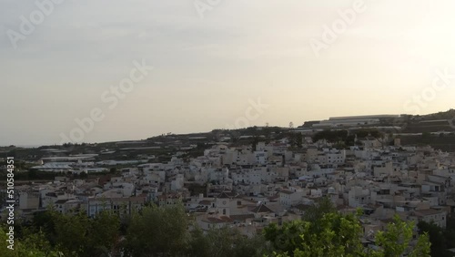 Sunset in the andalusian village of Algarrobo, Spain photo