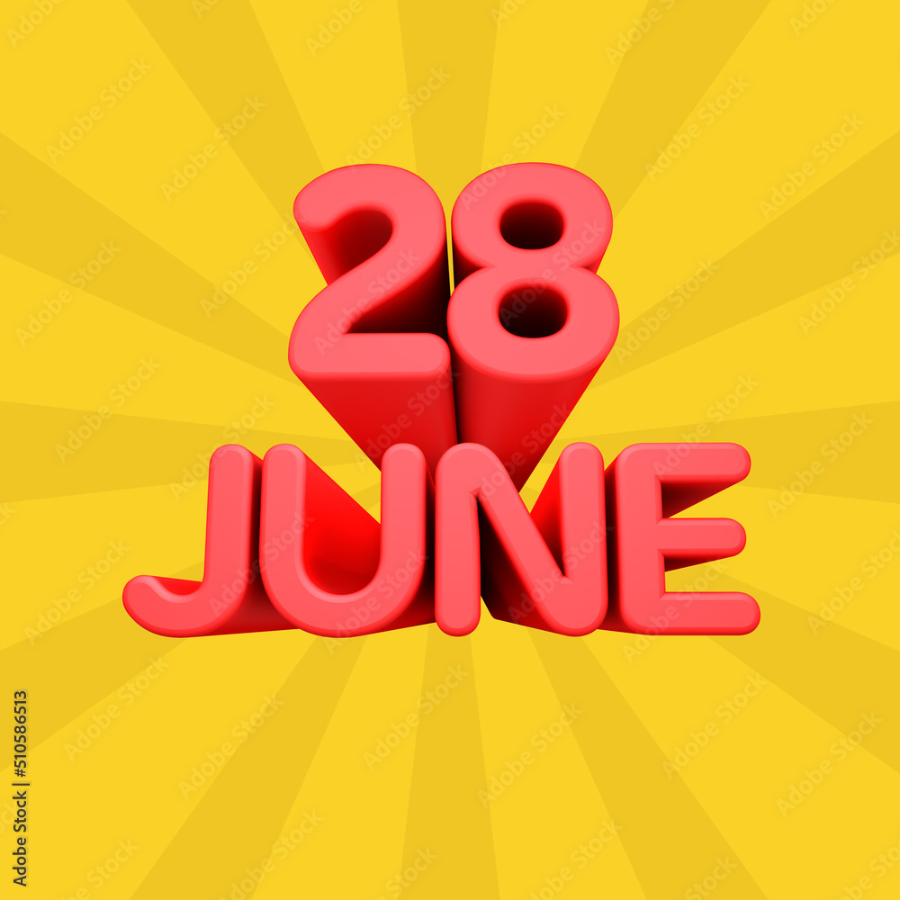 A beautiful 3d illustration with june day calendar. A beautiful 3d illustration with june day calendar.