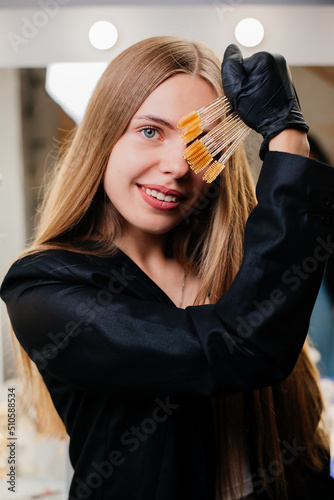 Eyebrow brush. Eyebrow care in the salon