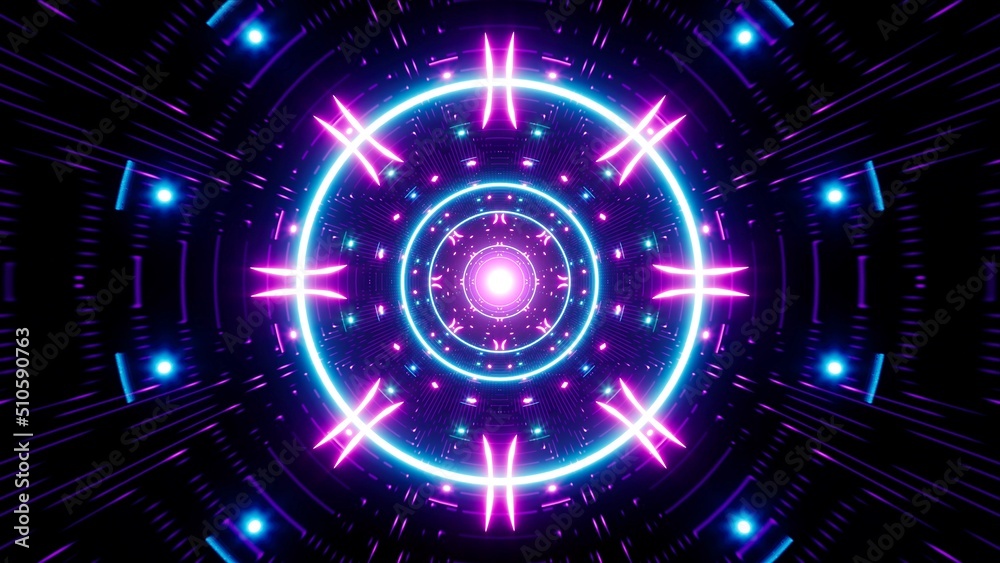 Obraz premium Neon Art Symbol Festival Light Background