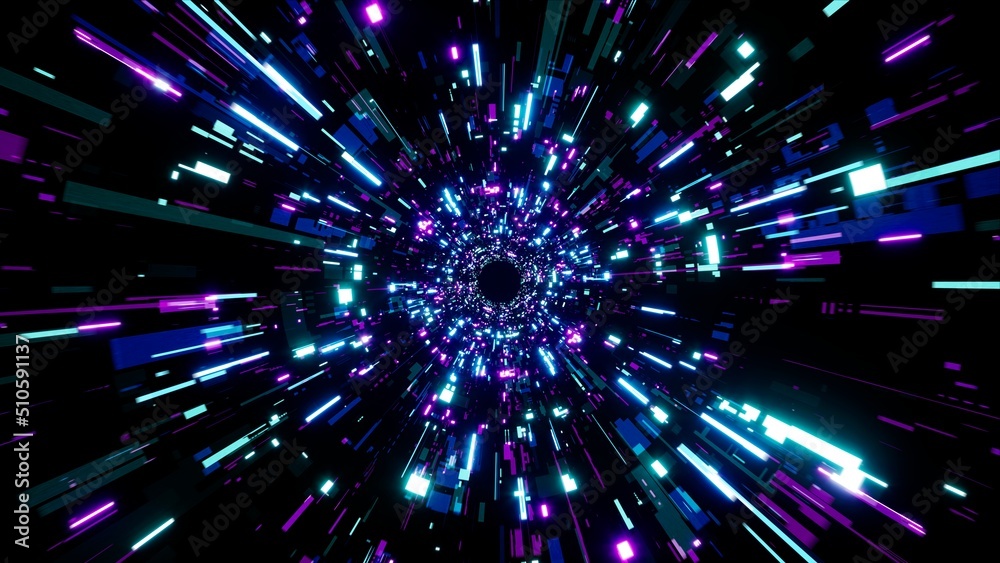 Naklejka premium Flowing High Tech Digital Particles