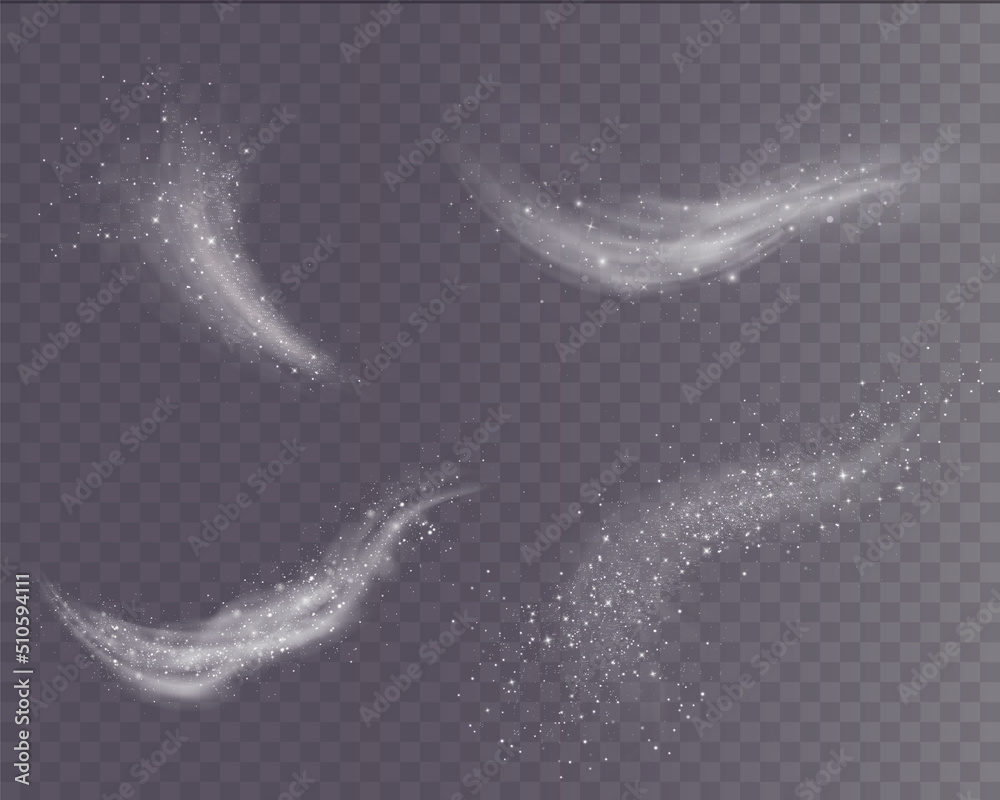 Cold winter wind texture. Holiday vector blizzard. Christmas effect of a cold blizzard. Vector PNG.	
