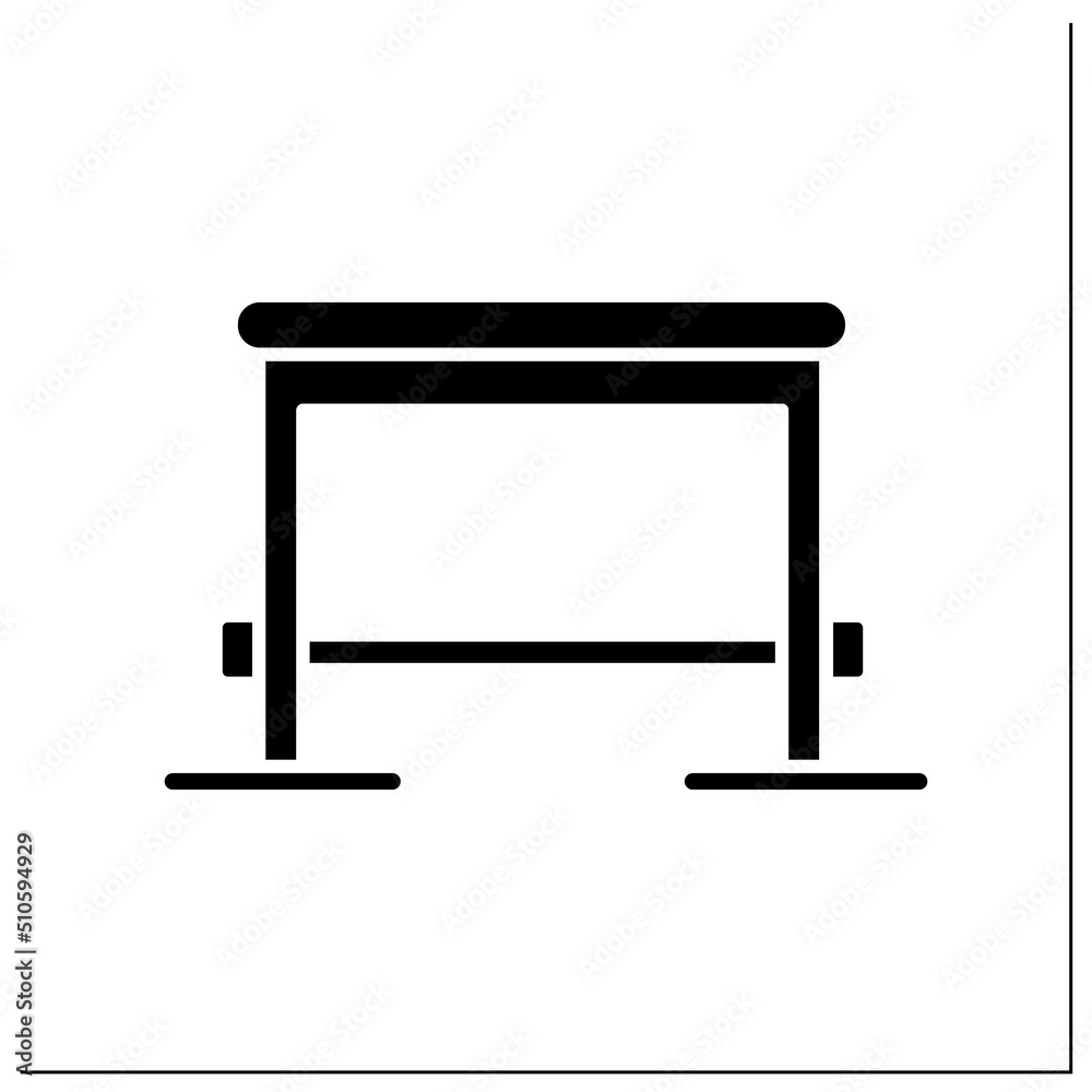Plyo box color icon. Jumping and balance training equipment. Body balance and coordination home training, fitness workout and sport activity.Filled flat sign. Isolated silhouette vector illustration Plyo box color icon. Jumping and balance training equipment. Body balance and coordination home training, fitness workout and sport activity.Filled flat sign. Isolated silhouette vector illustration