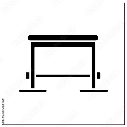 Plyo box color icon. Jumping and balance training equipment. Body balance and coordination home training, fitness workout and sport activity.Filled flat sign. Isolated silhouette vector illustration