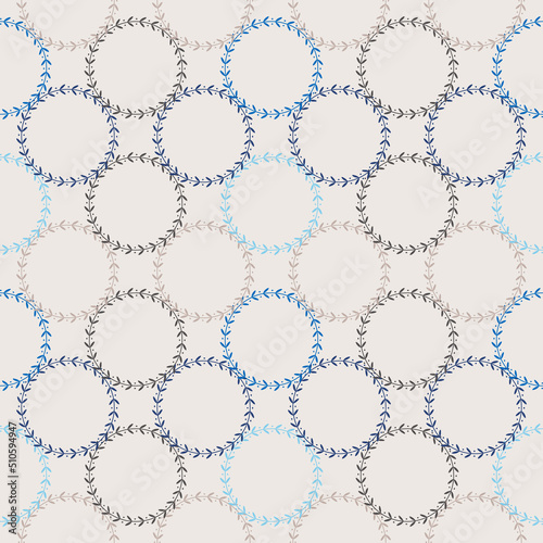 Greek floral wreath seamless pattern.Vector