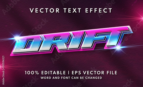 Drift race logo and sticker style text effect template