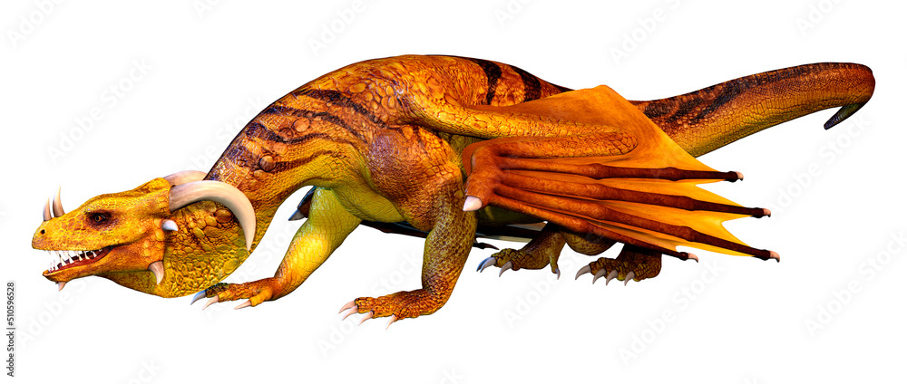3D Rendering Fairy Tale Dragon on White 3D Rendering Fairy Tale Dragon on White