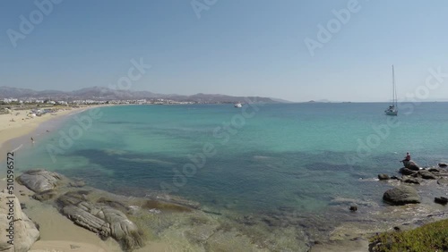 Agios Prokopios beach in Naxos island, Greece