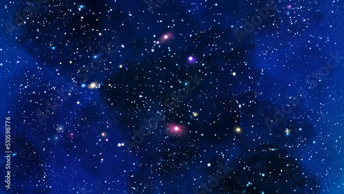 美しい星空のイラスト　宇宙　恒星　きらきら背景装飾