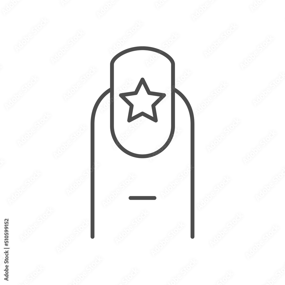 Nail decorating line outline icon Nail decorating line outline icon