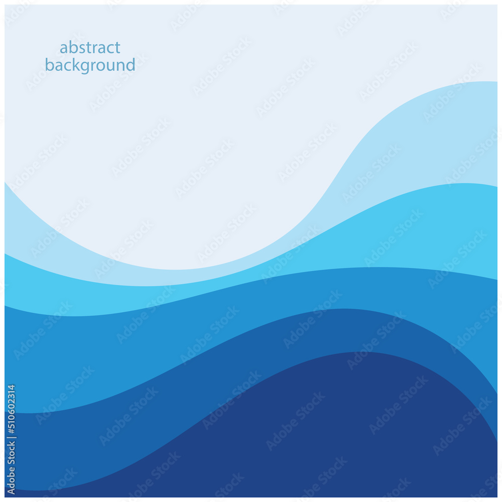 Obraz premium Blue wave vector abstract background flat design stock illustration