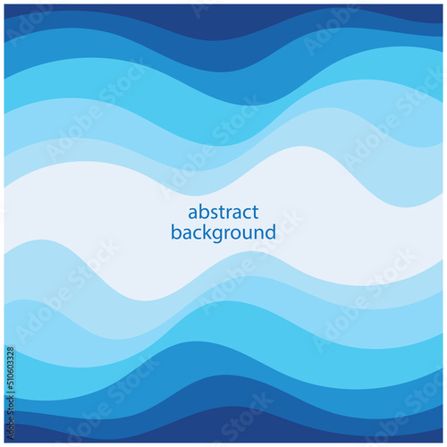 Blue wave vector abstract background flat design stock illustration