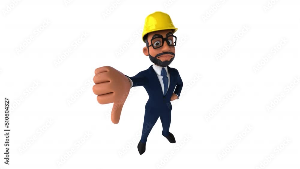Fun 3D cartoon indian architect with alpha Fun 3D cartoon indian architect with alpha