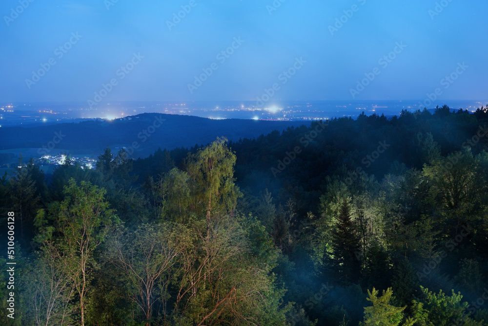 clouds and blue sky in the Bavarian Forest with fascinating clouds and blue sky in the Bavarian Forest with fascinating