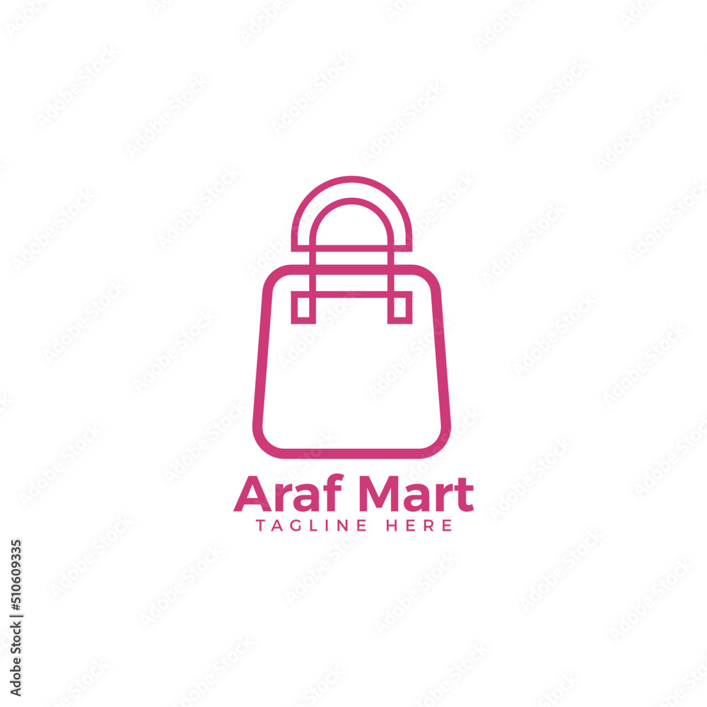 Letter A shop and mart logo with outline bag shopping icon for e commerce and store logo Letter A shop and mart logo with outline bag shopping icon for e commerce and store logo
