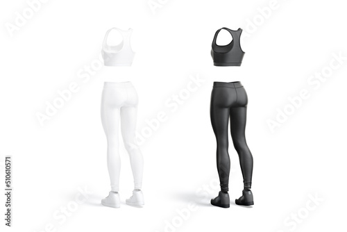 Blank black and white women sport uniform mock up  isolaed