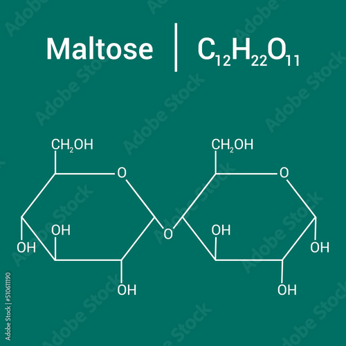 chemical structure of Maltose  C12H22O11 