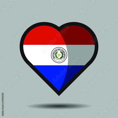 Paraguay flag. Official national flag element vector. Flag of world symbol and icon. Vector eps 10.