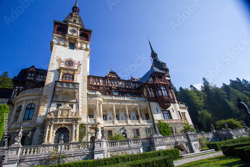 Old royal palace with towers in Carpathian