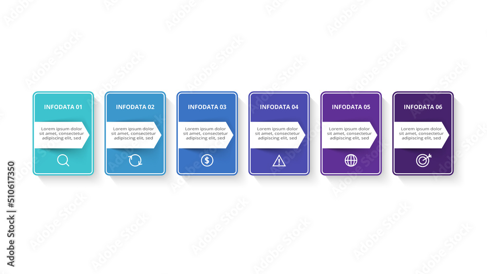 Rectangles infographic with 6 steps, options, parts or processes. Business data visualization. Rectangles infographic with 6 steps, options, parts or processes. Business data visualization.