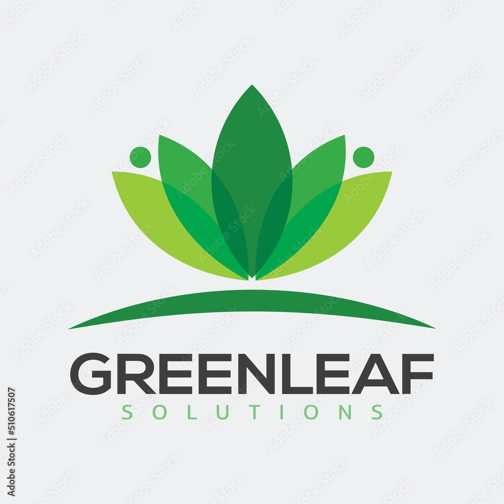 Abstract green leaf logo vector design. Abstract green leaf logo vector design.