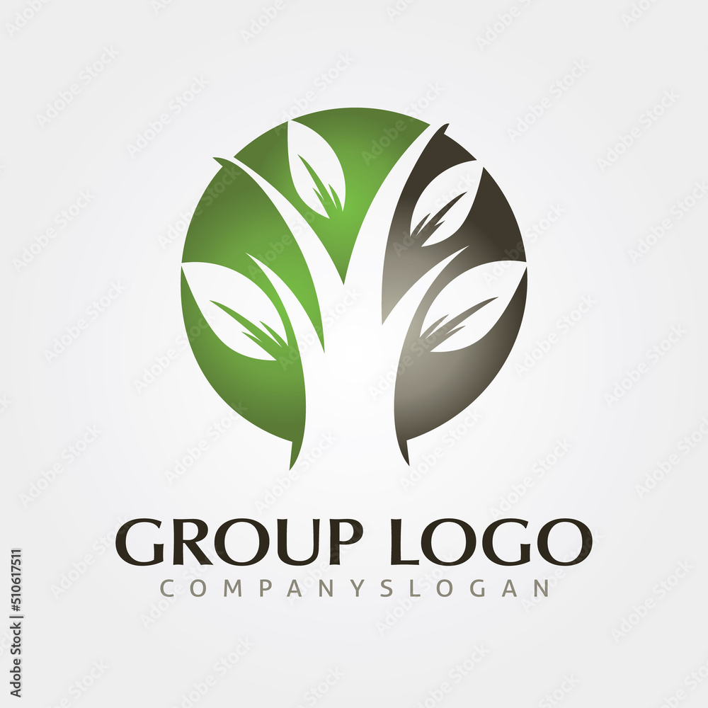 Fototapeta premium Tree logo modern concept design vector template.