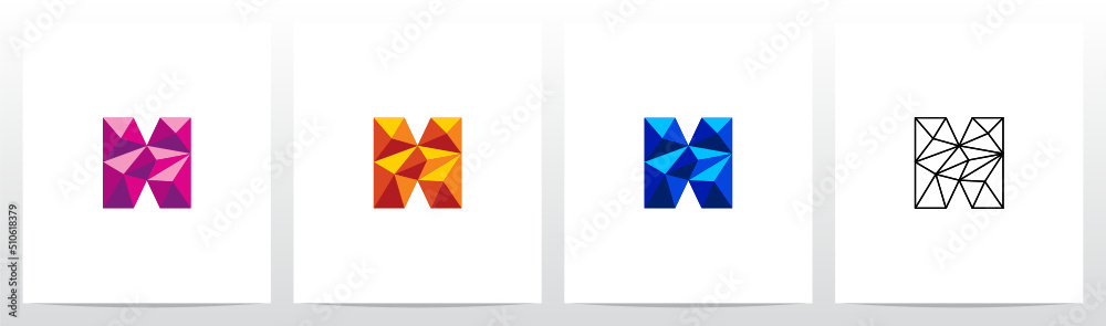 Polygon Lowpoly Letter Logo Design H