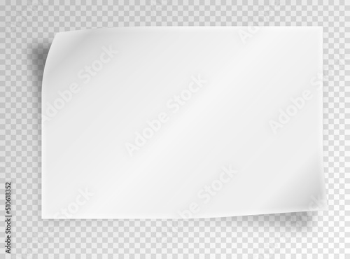Realistic white sticker. Rectangular peel off label. Reminders and notifications for mobile programs and applications. Quality mark and blank space for text printing. Isometric vector illustration