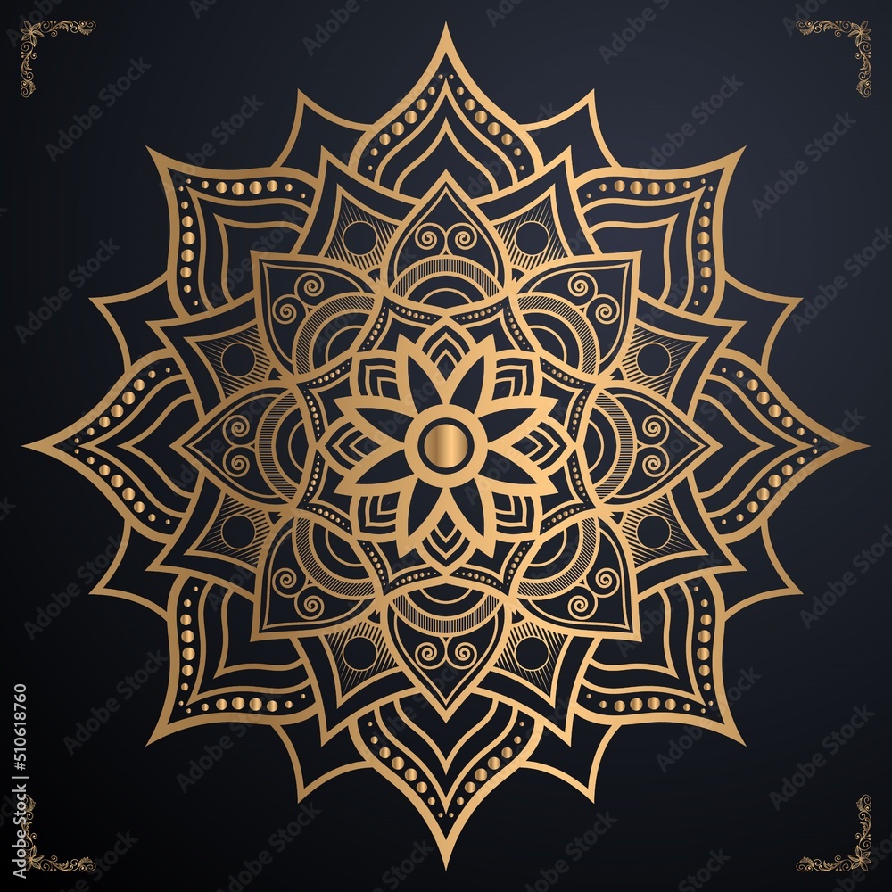 Drawing luxury golden mandala vector file download Drawing luxury golden mandala vector file download