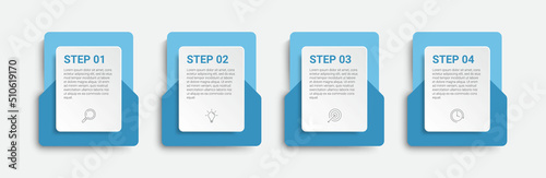 timeline infographic design with icons and 4 options or steps. infographics for business concept