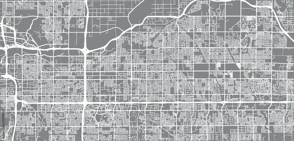 Obraz premium Urban vector city map of Mesa, Arizona , United States of America