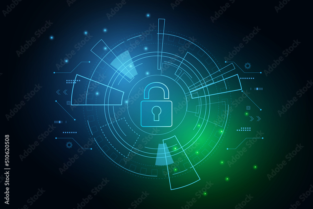 Obraz premium Cyber security technology concept , Shield With Keyhole icon with world map background , personal data , vector illustration.