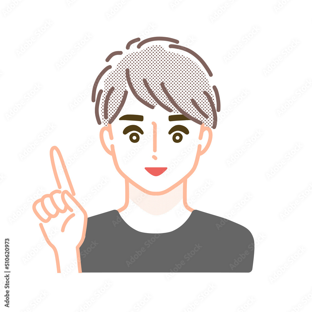 指を差す男性のイラスト 指を差す男性のイラスト
