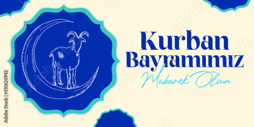 happy eid al-adha. Turkish: kurban bayraminiz mubarek olsun	