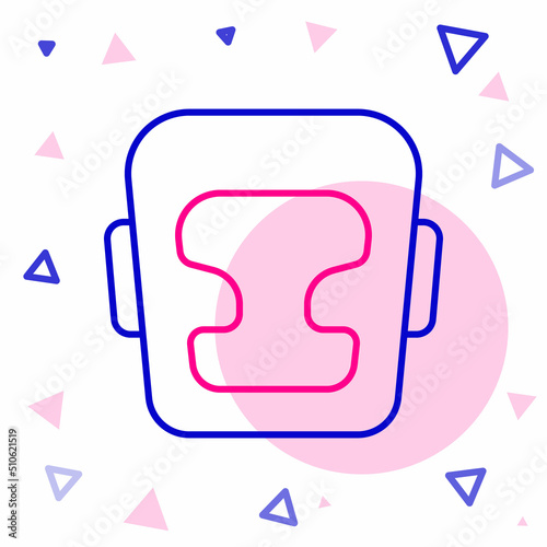 Line Boxing helmet icon isolated on white background. Colorful outline concept. Vector