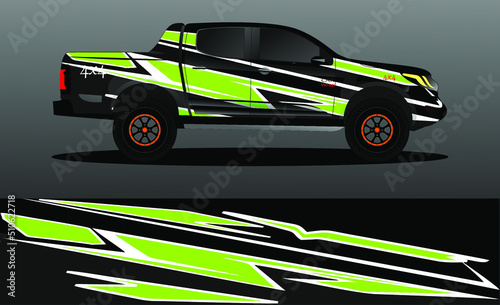 Car decal wrap design, truck and cargo van wrap vector. Graphic abstract stripe designs for vehicle, race, advertisement, adventure and livery car