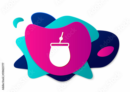 Color Mate tea icon isolated on white background. Abstract banner with liquid shapes. Vector