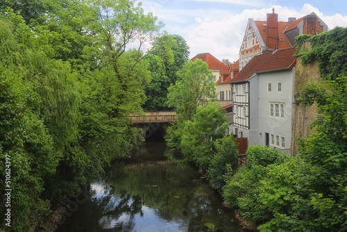 Osnabr  ck - der Fluss Hase am Rand der Altstadt  Niedersachsen  Deutschland  Europa