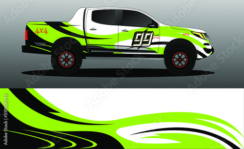 Car decal wrap design  truck and cargo van wrap vector. Graphic abstract stripe designs for vehicle  race  advertisement  adventure and livery car