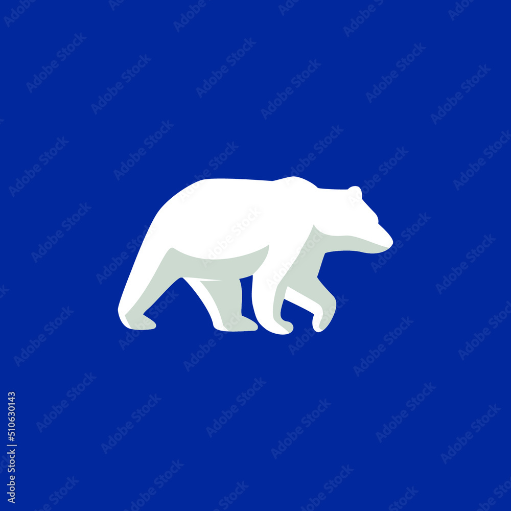 Fototapeta premium Bear White Logo